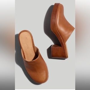 Madewell Platform Mules in Leather